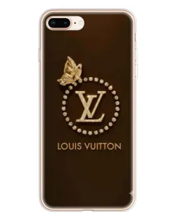 Чехол для iPhone 8 Plus с картинкой «LV — золотая печать»