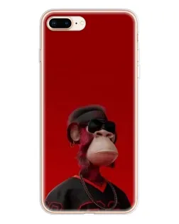 Чехол для iPhone 8 Plus с картинкой «Bored Ape в красном»
