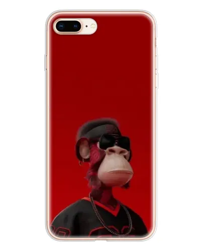 Чехол для iPhone 8 Plus с картинкой «Bored Ape в красном»
