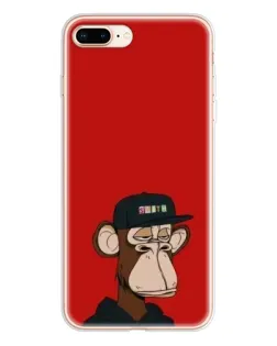 Чехол для iPhone 8 Plus с картинкой «Bored Ape — красный фон»