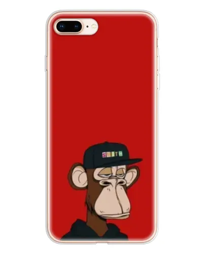 Чехол для iPhone 8 Plus с картинкой «Bored Ape — красный фон»