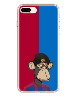 Чехол для iPhone 8 Plus с картинкой «Bored Ape — фанат Барсы»