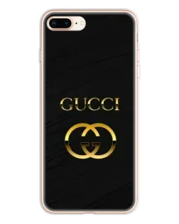 Чехол для iPhone 8 Plus с картинкой «Золотой логотип Gucci»