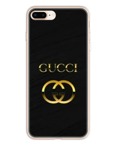 Чехол для iPhone 8 Plus с картинкой «Золотой логотип Gucci»