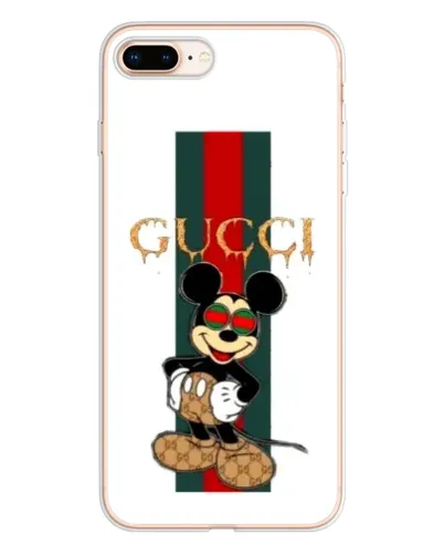 Чехол для iPhone 8 Plus с картинкой «Микки Маус Gucci — полосы»