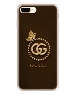 Чехол для iPhone 8 Plus с картинкой «Gucci — золотая бабочка»