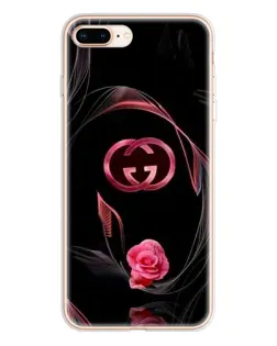 Чехол для iPhone 8 Plus с картинкой «Gucci — неоновая роза»