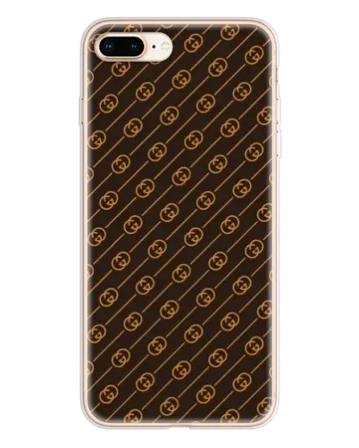 Чехол для iPhone 8 Plus с картинкой «Gucci — золотые диагонали»