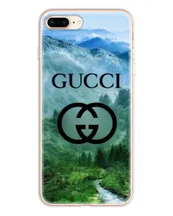 Чехол для iPhone 8 Plus с картинкой «Gucci — горный пейзаж»