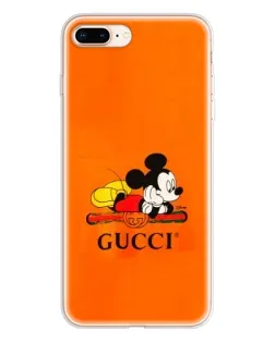 Чехол для iPhone 8 Plus с картинкой «Микки Маус Gucci — оранж»