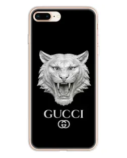 Чехол для iPhone 8 Plus с картинкой «Gucci — серебряный лев»