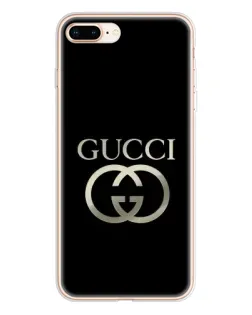 Чехол для iPhone 8 Plus с картинкой «Gucci — золото на черном»