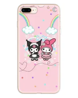 Чехол для iPhone 8 Plus с картинкой «My Melody и Kuromi» Чехол для iPhone 8 Plus с картинкой «My Melody и Kuromi»