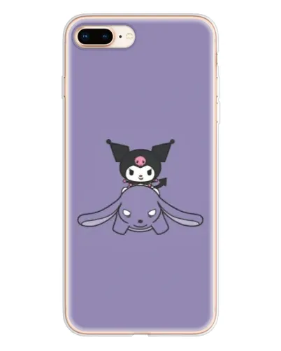 Чехол для iPhone 8 Plus с картинкой «Kuromi на лиловом фоне»