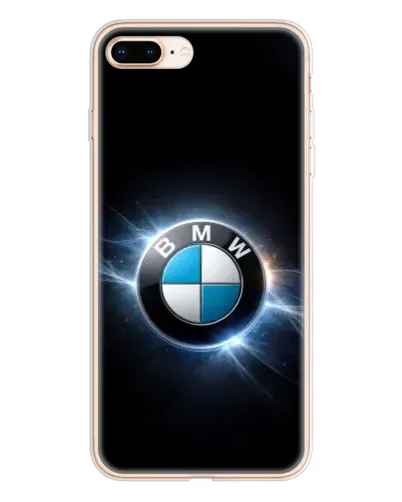 Чехол для iPhone 8 Plus с картинкой «BMW — неоновое сияние»