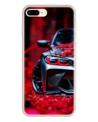 Чехол для iPhone 8 Plus с картинкой «Спортивная BMW и цветы»