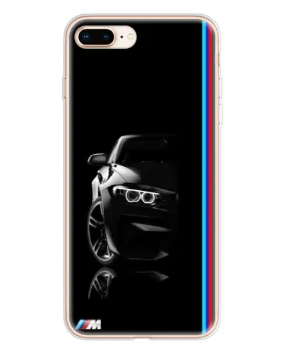 Чехол для iPhone 8 Plus с картинкой «Силуэт BMW в темноте»