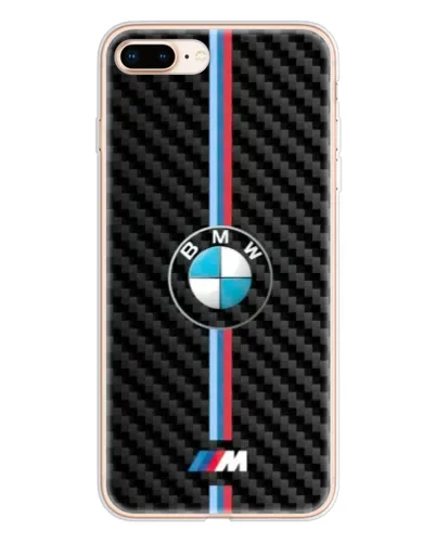 Чехол для iPhone 8 Plus с картинкой «Эмблема BMW и карбон»