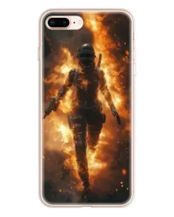 Чехол для iPhone 8 Plus с картинкой «BMW — скорость в дожде»