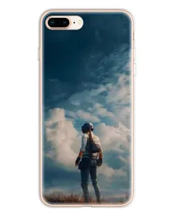 Чехол для iPhone 8 Plus с картинкой «Герой PUBG на скале»