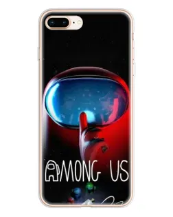 Чехол для iPhone 8 Plus с картинкой «Красный импостер — макро»
