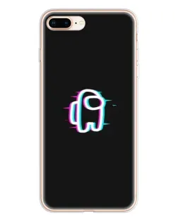 Чехол для iPhone 8 Plus с картинкой «Among Us неон»