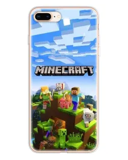 Чехол для iPhone 8 Plus с картинкой «Minecraft классический мир»
