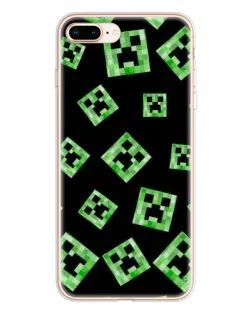 Чехол для iPhone 8 Plus с картинкой «Паттерн с криперами»