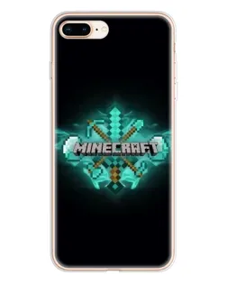 Чехол для iPhone 8 Plus с картинкой «Minecraft Diamond лого»