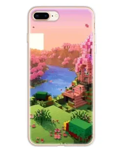 Чехол для iPhone 8 Plus с картинкой «Розовое дерево Minecraft»