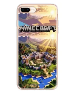 Чехол для iPhone 8 Plus с картинкой «Minecraft панорама»