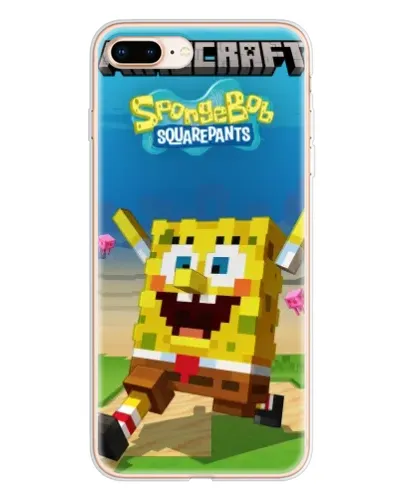 Чехол для iPhone 8 Plus с картинкой «Губка Боб Minecraft» Чехол для iPhone 8 Plus с картинкой «Губка Боб Minecraft»