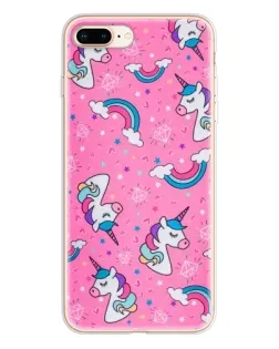 Чохол для iPhone 8 Plus з картинкою «Unicorn паттерн рожевий»