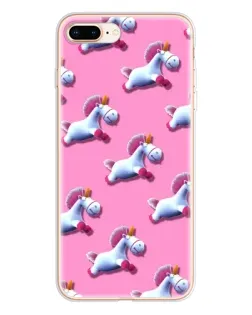 Чохол для iPhone 8 Plus з картинкою «Єдинороги на рожевому»