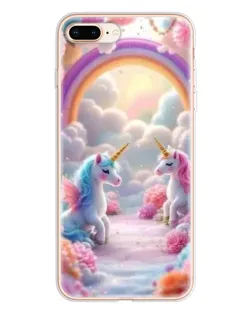 Чохол для iPhone 8 Plus з картинкою «Веселка і єдинороги»