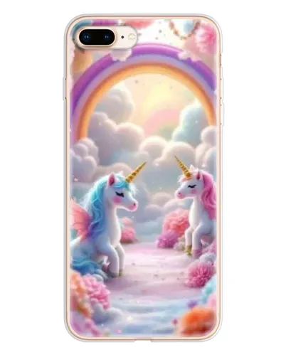 Чохол для iPhone 8 Plus з картинкою «Веселка і єдинороги»