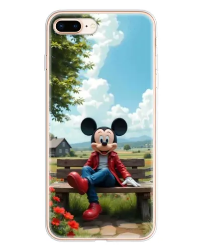 Чохол для iPhone 8 Plus з картинкою «Міккі на лавці»