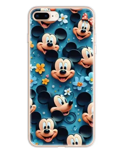 Чохол для iPhone 8 Plus з картинкою «Паттерн Міккі та Мінні»