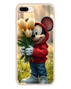 Чохол для iPhone 8 Plus з картинкою «Міккі з тюльпанами»