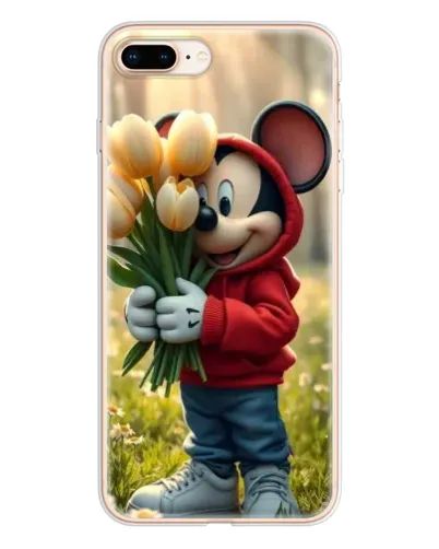 Чохол для iPhone 8 Plus з картинкою «Міккі з тюльпанами»