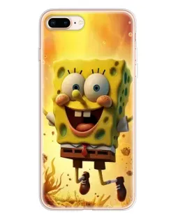 Чехол для iPhone 8 Plus с картинкой «Губка Боб прыгает»