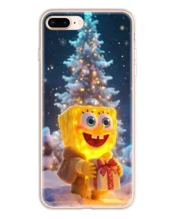 Чехол для iPhone 8 Plus с картинкой «Рождественский Спанч Боб»