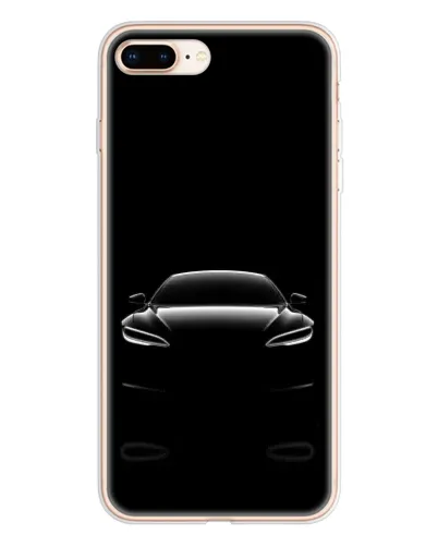 Чехол для iPhone 8 Plus с картинкой «Силуэт Tesla Night»