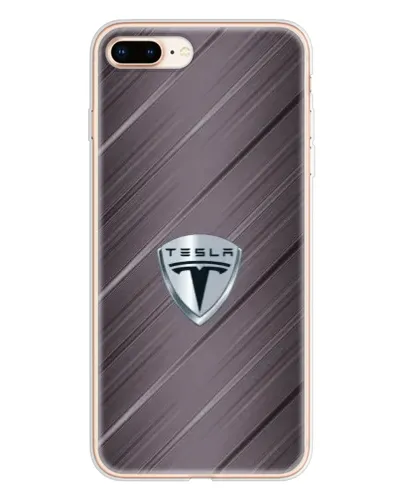 Чехол для iPhone 8 Plus с картинкой «Металлическая текстура Tesla»