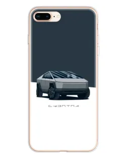 Чехол для iPhone 8 Plus с картинкой «Серебристый Cybertruck Tesla»