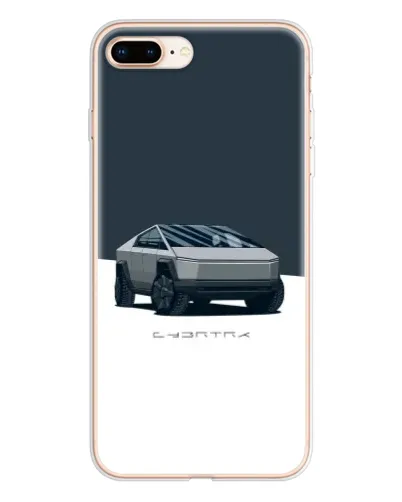 Чехол для iPhone 8 Plus с картинкой «Серебристый Cybertruck Tesla»