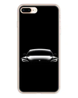 Чехол для iPhone 8 Plus с картинкой «Фары Tesla Night»