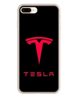 Чехол для iPhone 8 Plus с картинкой «Tesla Red Logo»