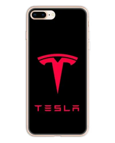Чехол для iPhone 8 Plus с картинкой «Tesla Red Logo»