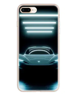 Чехол для iPhone 8 Plus с картинкой «Tesla в неоне»